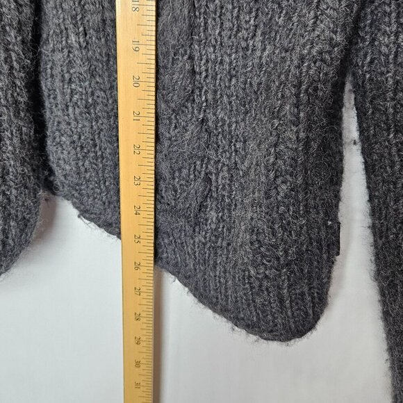 Woolrich Womens Onyx Heather Wool Lambswool Cable Knit Sweater Jacket L Cabin‎ - Picture 12 of 13